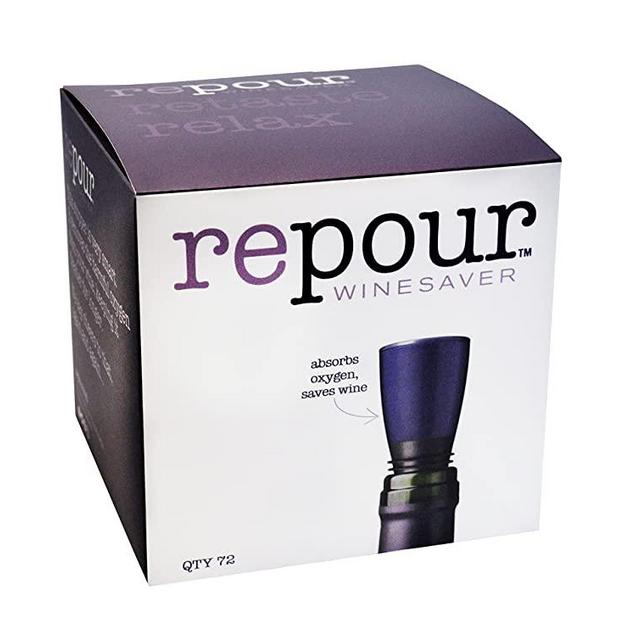 Repour Wine Saver (72-Pack) - Wine Preserver and Stopper - Removes Oxygen Keeping Wine Fresh
