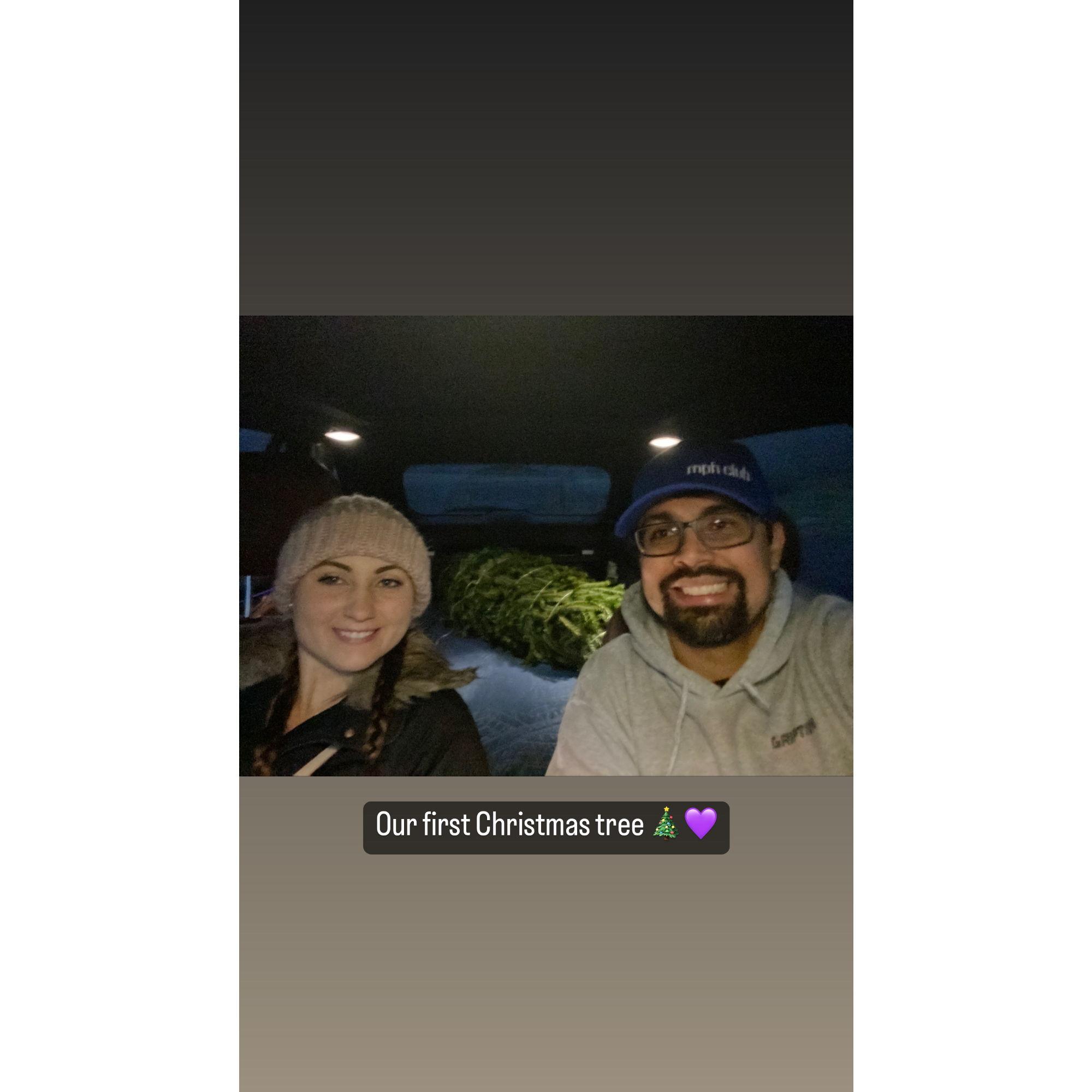 First Christmas tree together in our first home 2022.
