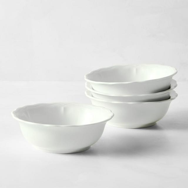 Pillivuyt Queen Anne Porcelain Cereal Bowls, Set of 4