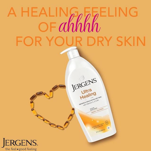 Jergens Ultra Healing Dry Skin Moisturizer, Body and Hand Lotion for Dry Skin, for Quick Absorption into Extra Dry Skin, with HYDRALUCENCE blend, Vitamins C, E, and B5, 32 Ounce