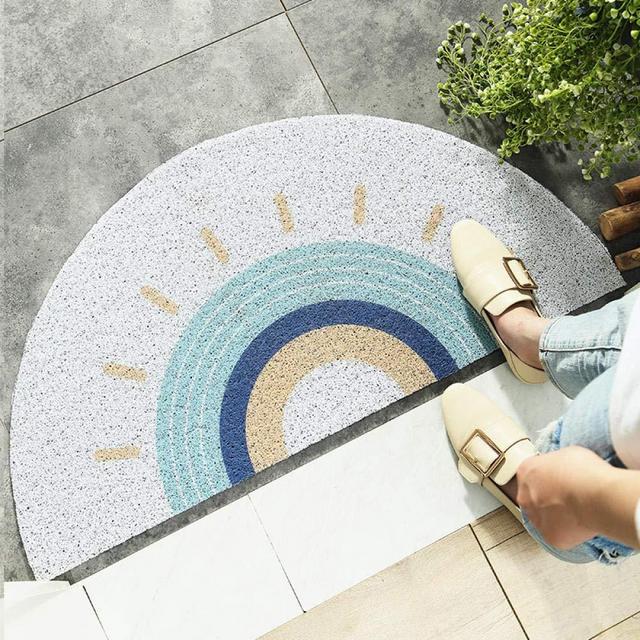 High Elastic Wire Ring Semi-Circular Entrance Mat Indoor Outdoor Rug About18 X35 Front Door Mat Quickly Absorb Moisture Rugs for Entryway-Solar Constellation_18"X 35" (45Cm X 90Cm)