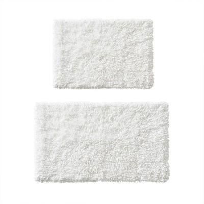 2pc Clout Organic Cotton Bath Rug Set White