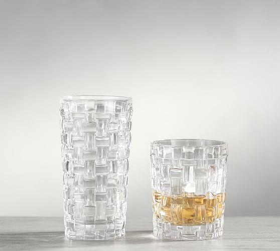Basketweave Double Old Fashioned Glasses