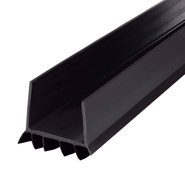 M-D Building Products 43339 Vinyl Cinch® U-Shape Slide-On Under Door Seal, Easy-to-Install, Energy-Saving, Weatherproof Seal for Doors, Effective Draft Blocker, Ideal for Home (36 Inch, Black)