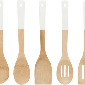Now Designs Bamboo Utensils, Set of 5, White