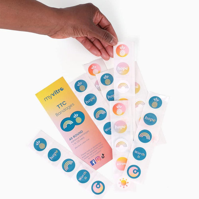 MyVitro Rainbow Pineapple Bandages | Perfect for IVF Shots | 40 Count