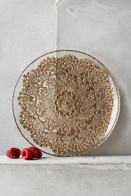 Metallic Lace Dessert Plate