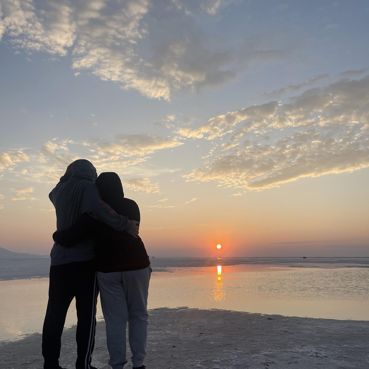 Sunrise in Utah Salt Flat