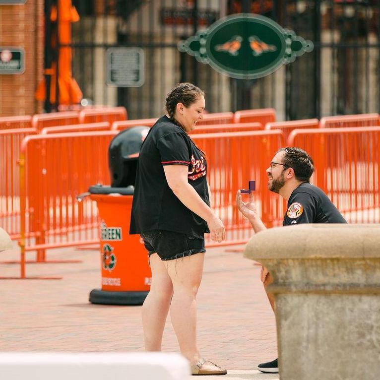 Engaged on July 8, 2023 - Outside of Camden Yards where we first met in March of 2018
