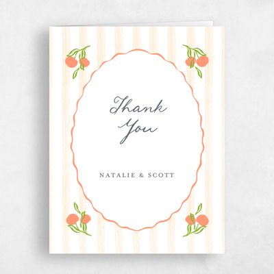 Peach, Orange Wedding Thank You - Jardine Portrait