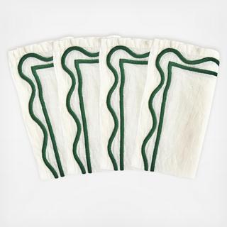 Colorblock Embroidered Napkin, Set of 4