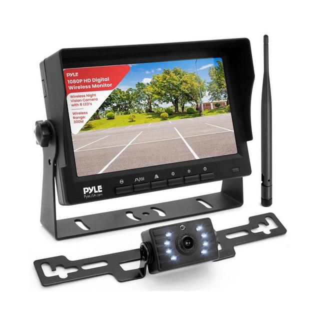 Pyle Single CH 7” 1080P HD Digital Wireless Monitor and Camera System, Waterproof, Night Vision