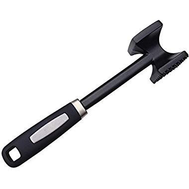 Checkered Chef Meat Tenderizer. Best Hammer/Mallet Tool/Pounder For Tenderizing Steak,Beef And Poultry. Solid Metal Construction With Rubber Comfort Grip Handle. 100% Dishwasher Safe.