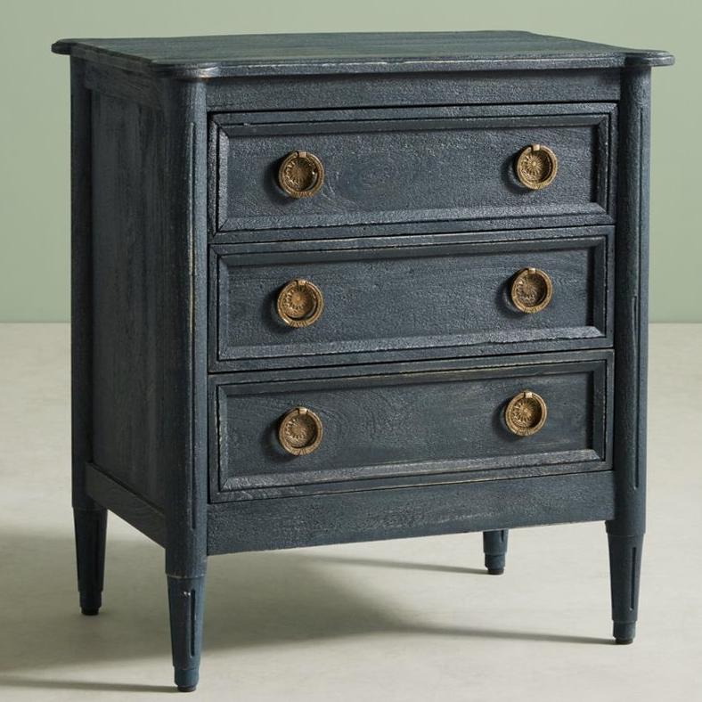 Anthropologie Washed Wood Nightstand in Indigo