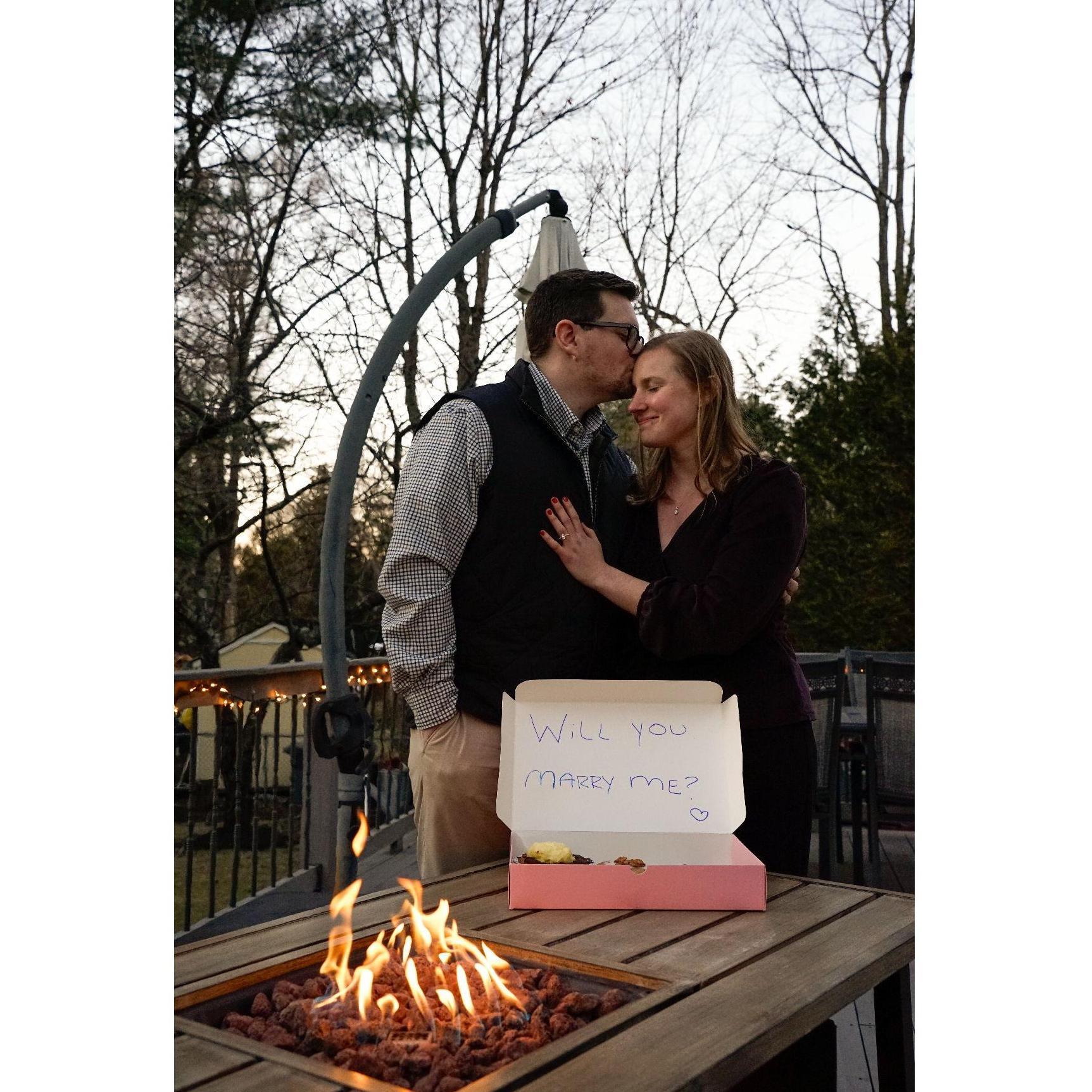 Moments after the proposal