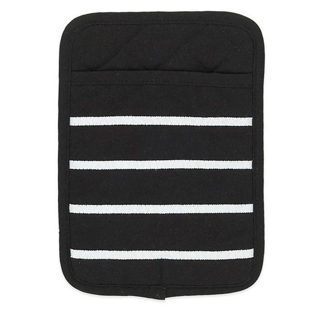 kate spade new york Grosgrain Stripe Pot Holder in Black