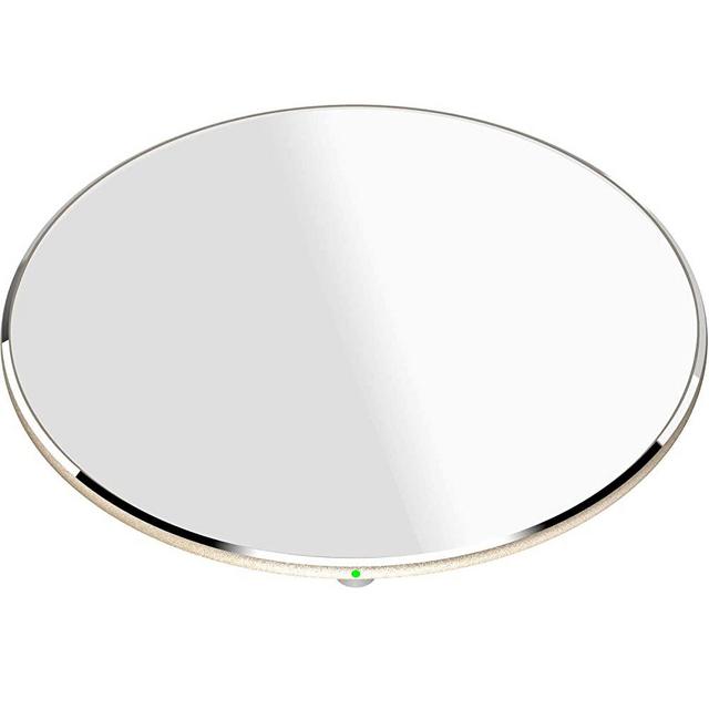 TOZO W3 Mini Wireless Charger 10W Thinnest Fast Charging Pad with Aviation Aluminum Computer Numerical Control Technology Sleep-Friendly Gold (NO AC Adapter)