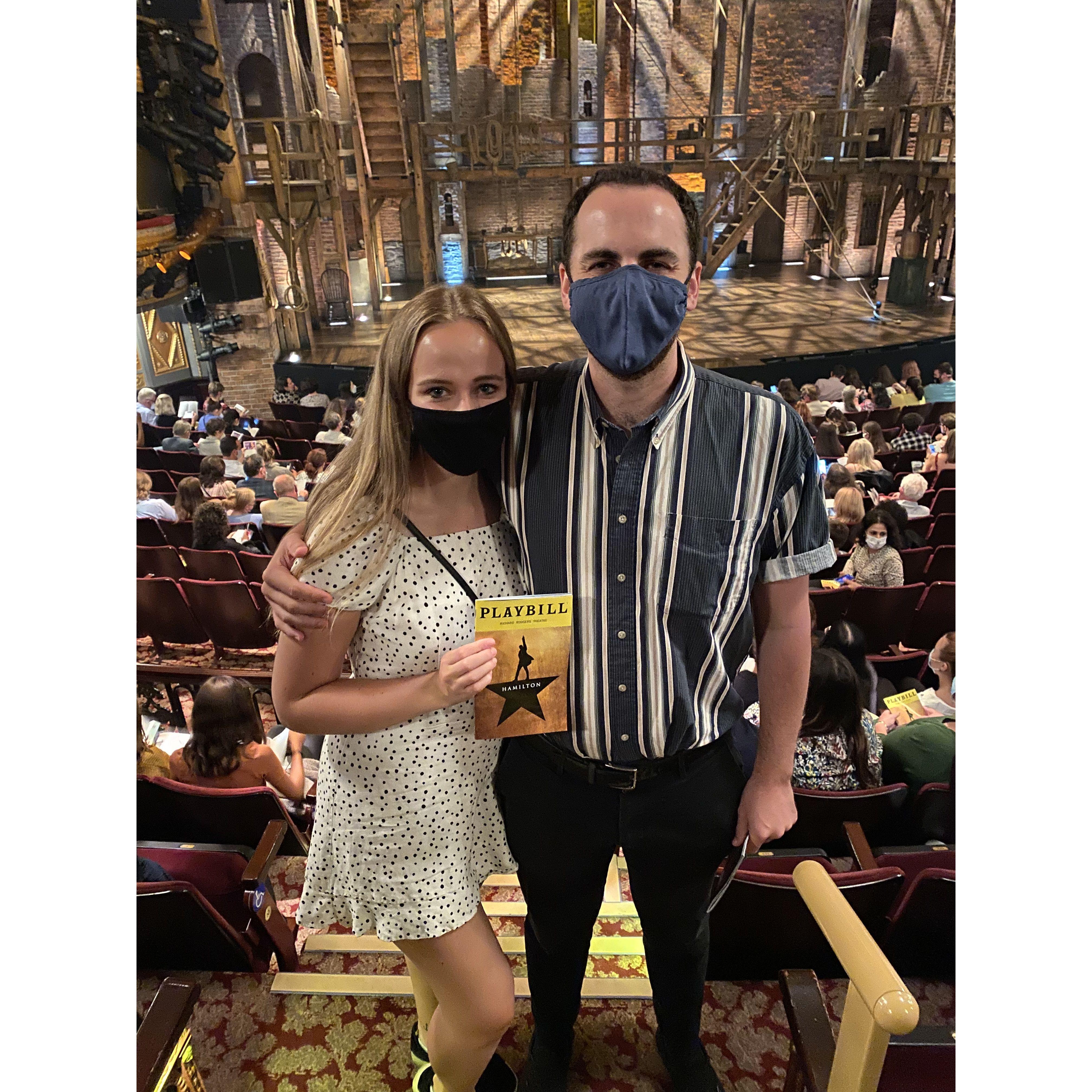 Hamilton on Broadway - our first show together!