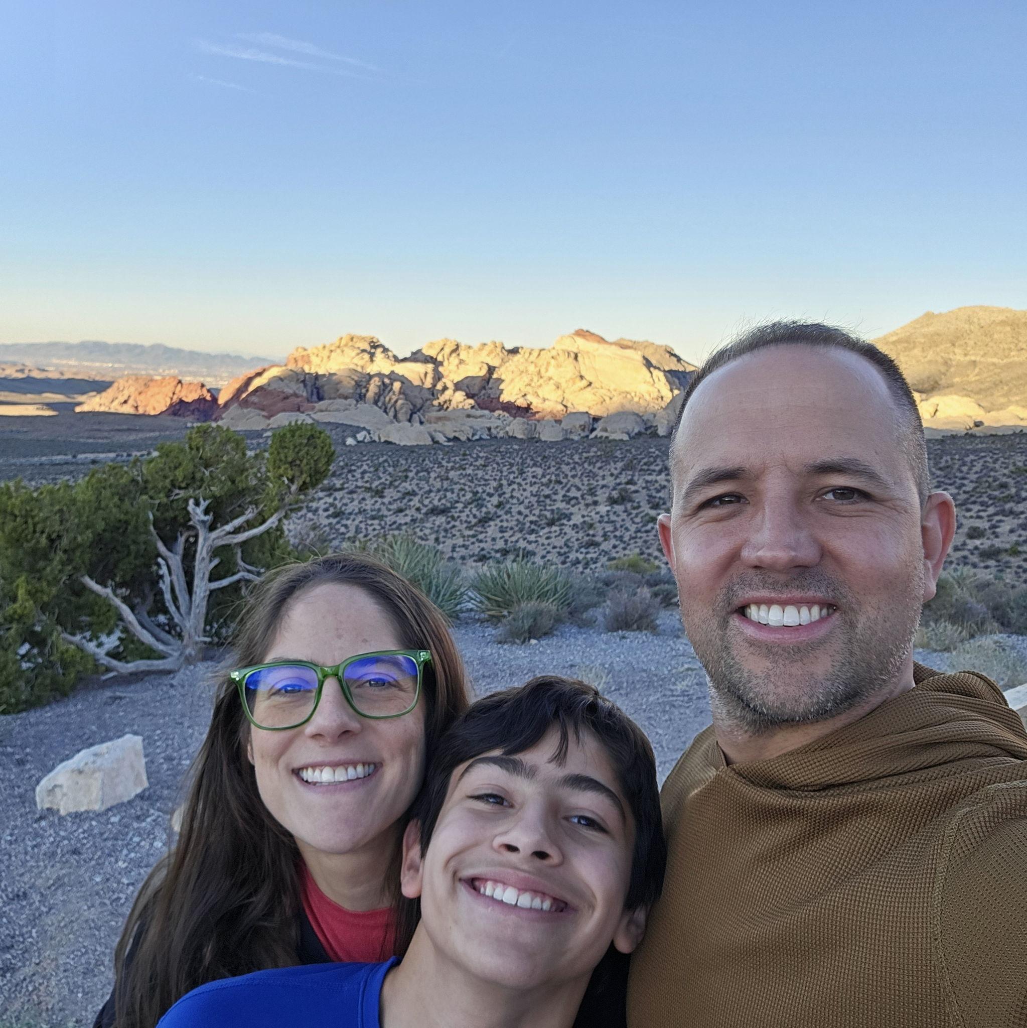 The three of us doing a little exploring at Red Rock Canyon National Conservation Area in Las Vegas, Nevada.