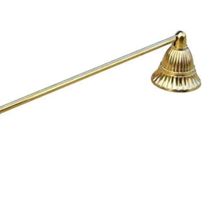 Living Ideas Handmade Solid Brass Candle Snuffer Cast Metal Gold Candle Snuffer Modern Design Candle Extinguisher with Long Handle, Gift for Candle Lovers Classic Look Gold Wick Candle Snuffer