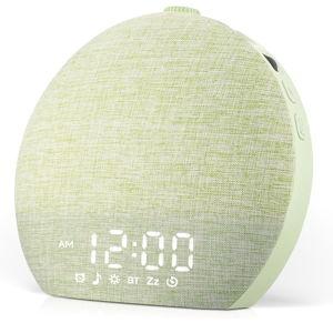 Geuuap Sunrise Alarm Clock White Noise Sound Machine for Bedroom | Natural Wake-Up Light with 30 Soothing Sleep Aids, Bluetooth Speaker, Dimmable Clock, Screen-Free Design for Baby Kids-Matcha Green