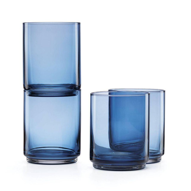 Tuscany Stackable Tall Tumblers, Set of 4 - Blue