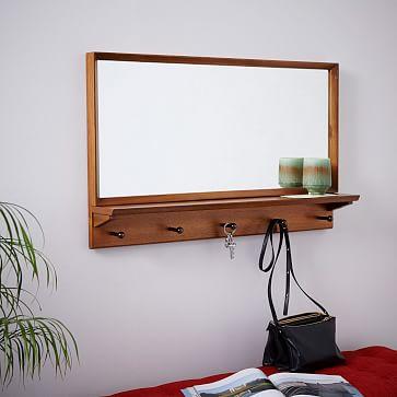 Mid-Century Entryway Mirror - Pecan
