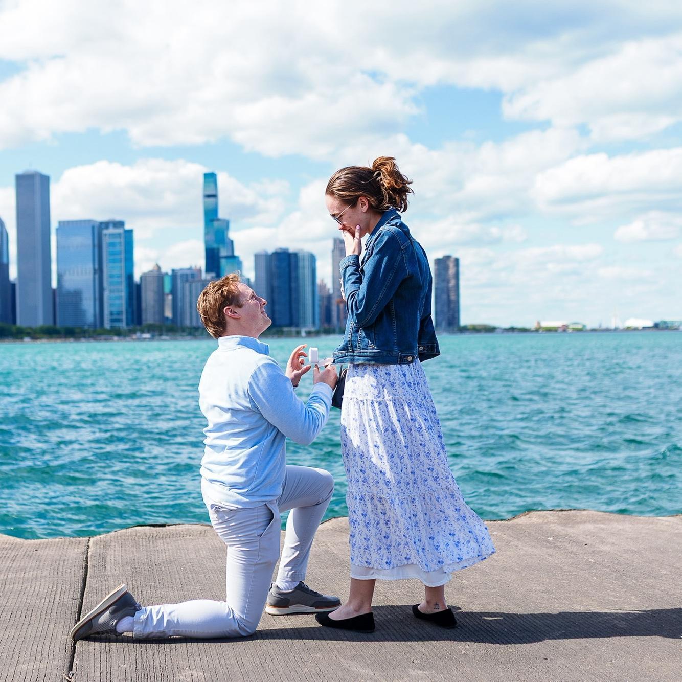 The proposal captured by Sean's Aunt Tracy!
