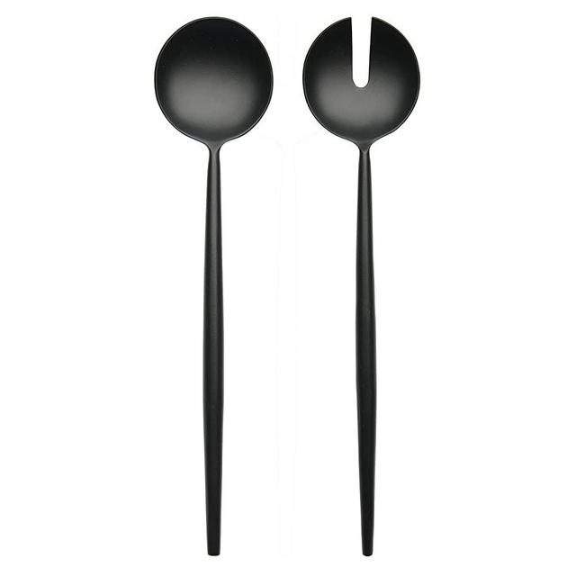 Bloomingville Black Stainless Steel Salad (Set of 2) Servers