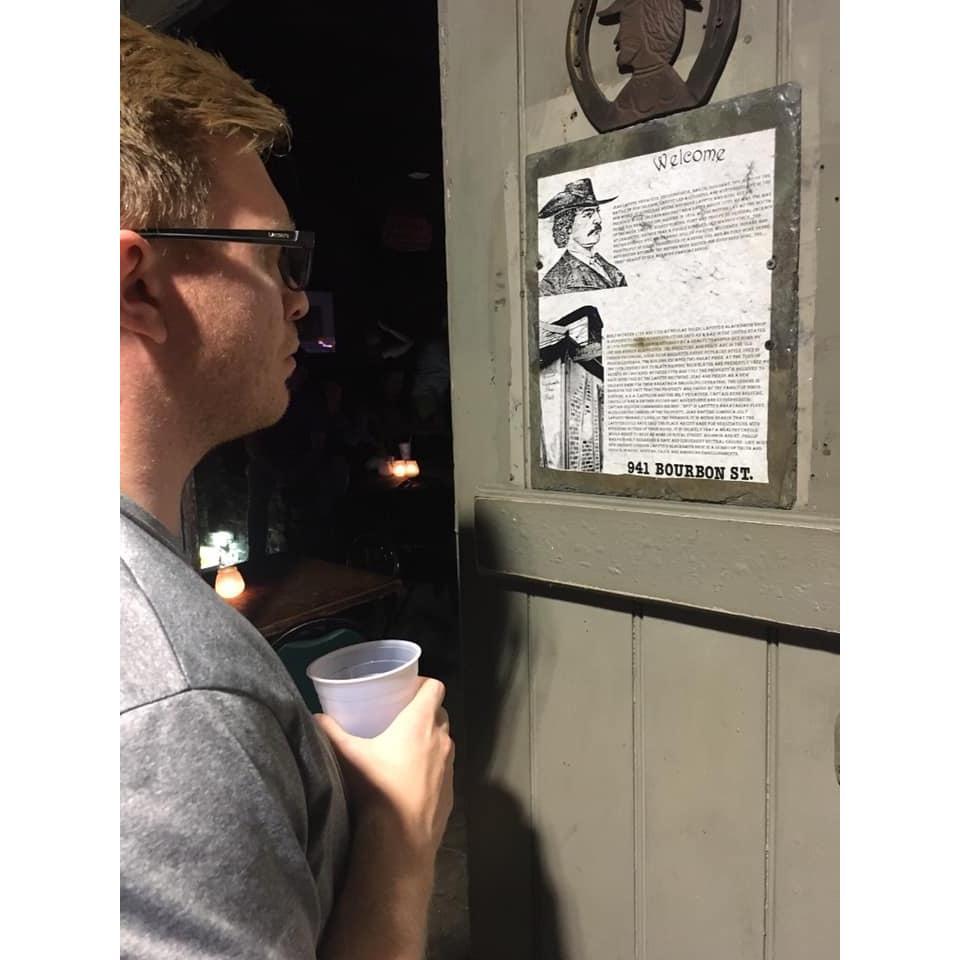 Seth doing the dad move and reading every plaque while on vacation. He did this on purpose, because we were expecting. Made me laugh every time.