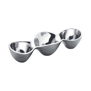 Nambe  TRIPLE CONDIMENT BOWL, ALLOY
