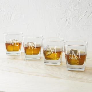 Personalized Rocks Glass, Set of 4