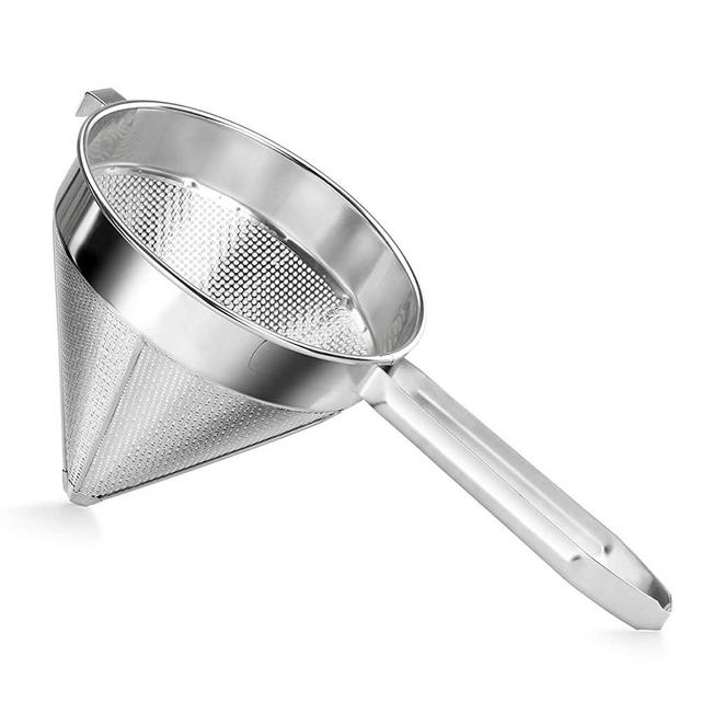 New Star Foodservice 34110 18/8 Stainless Steel China Cap Strainer, 10-Inch, Coarse Mesh