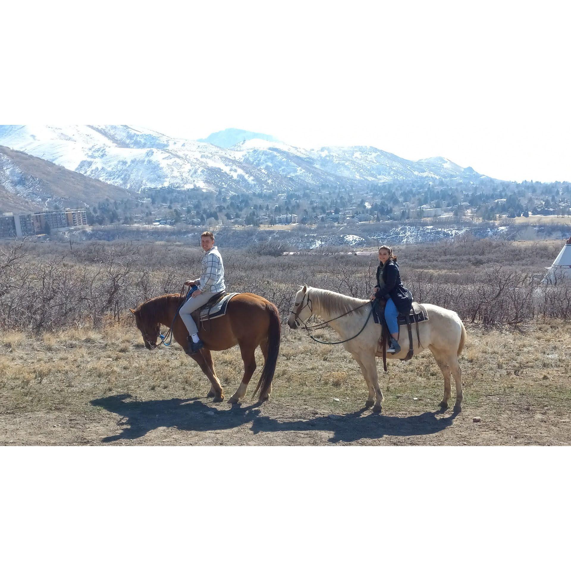 February 27th, 2022. Sam surprised Daniel with horseback riding for his birthday! He had never ridden a horse before that day.