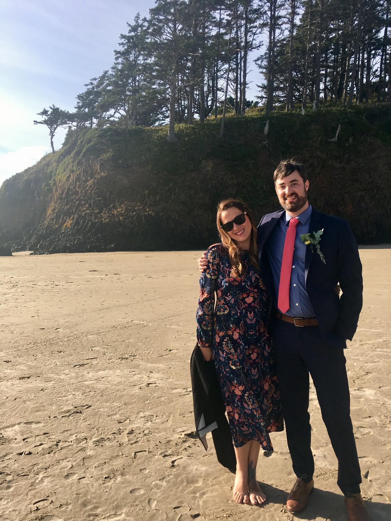 In Cannon Beach on Benna and Jeff's perfect wedding day!