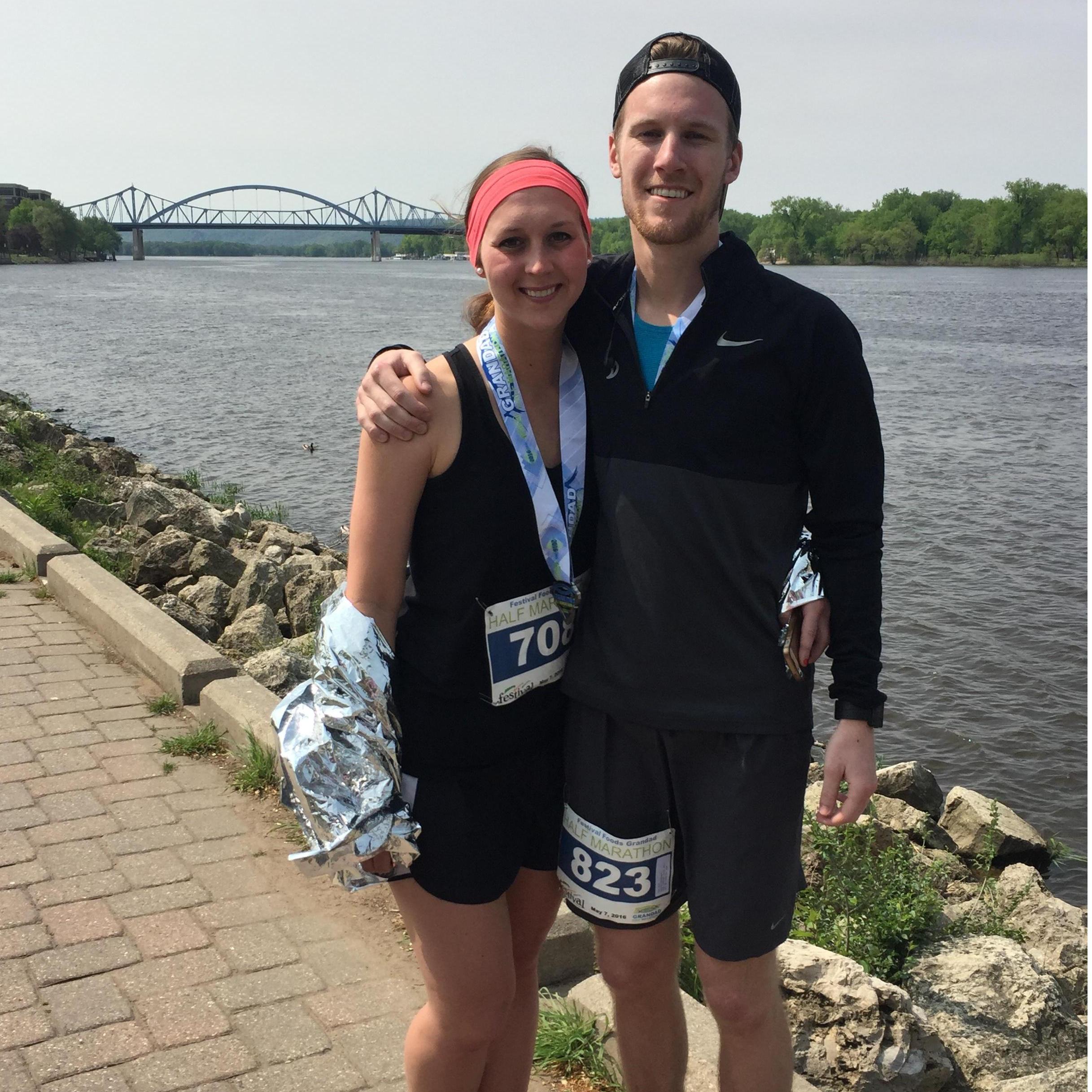 Our first half-marathon together in ... you guessed it, La Crosse!
