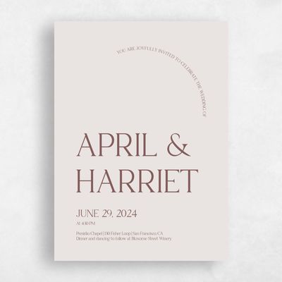Multi-Colored Wedding Invitation - Alvito Portrait