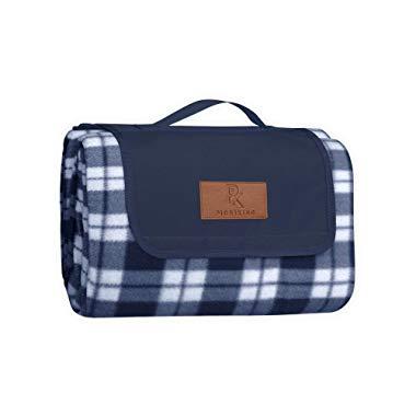 PicniKing Extra Large Waterproof Picnic Blanket (78"x59") | Slip Resistant | Premium Polar Fleece | Machine Washable | Foldable Tote | XL