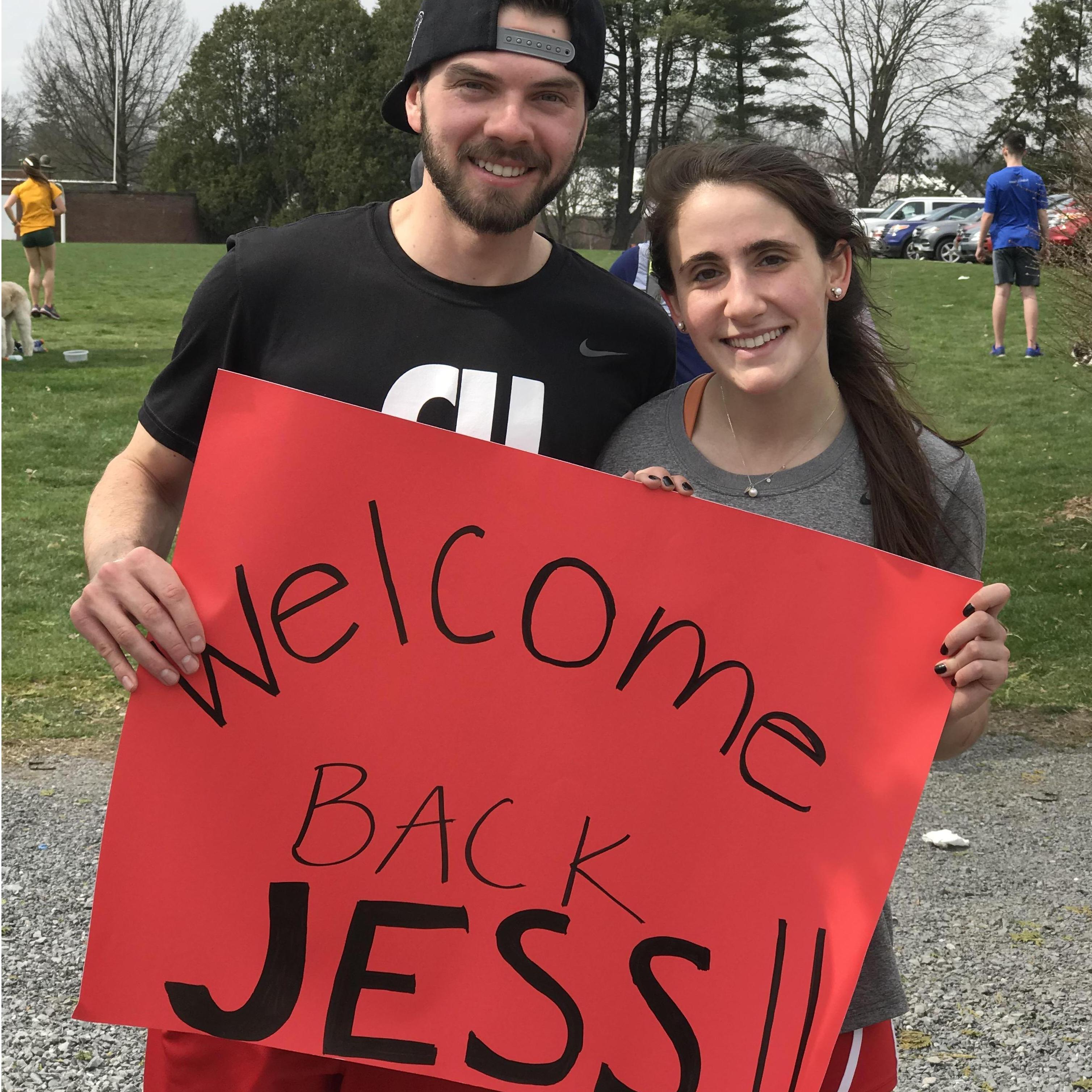 Jess's first race back after hip surgery, 2018
