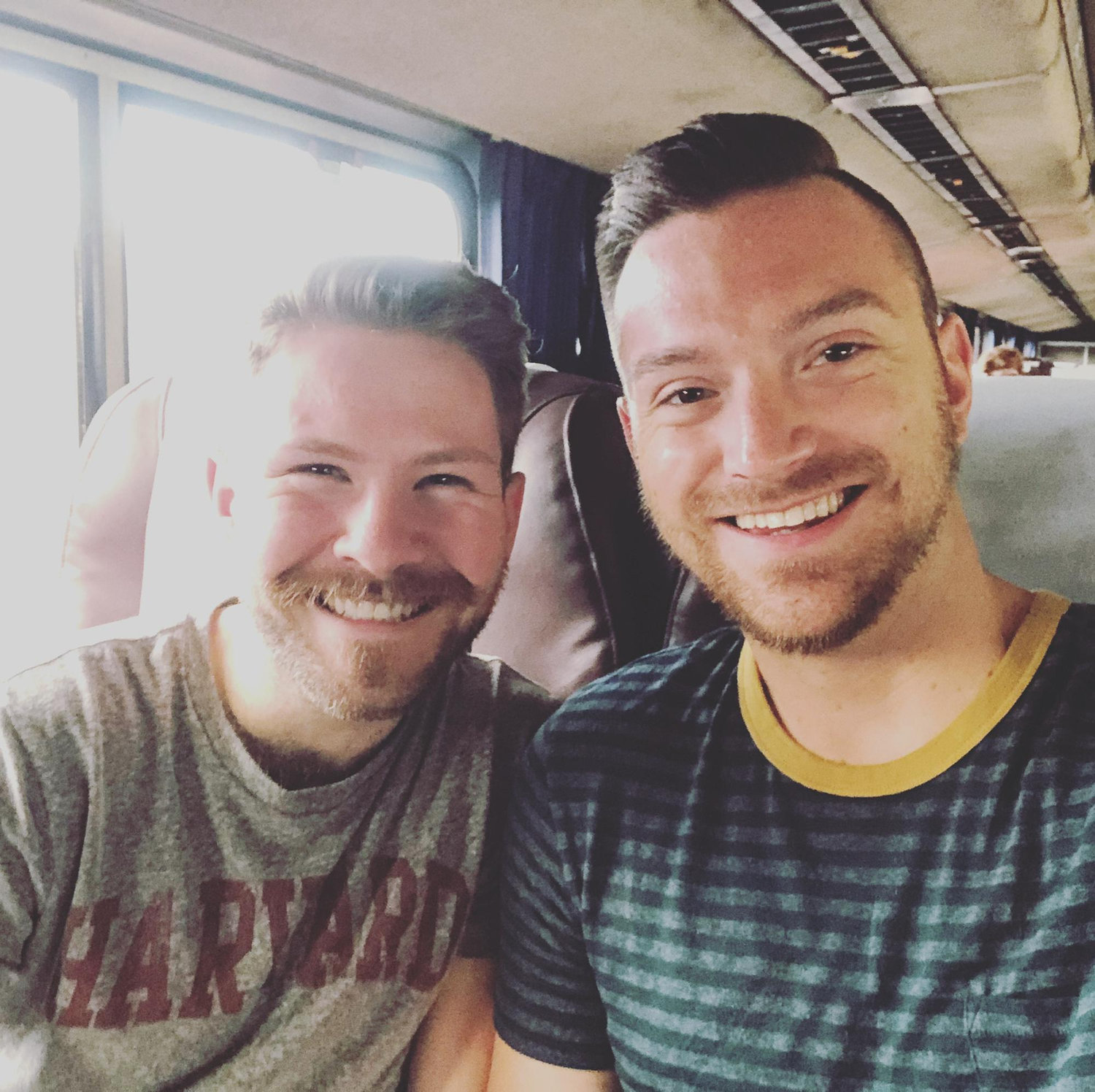 Our first trip together. We rode Amtrak to Portland, I said "I love you" for the first time and he said, "Oh thanks ..."