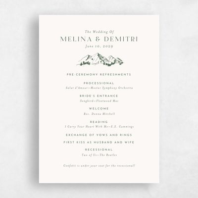 Beige Simple Wedding Program - Crispin