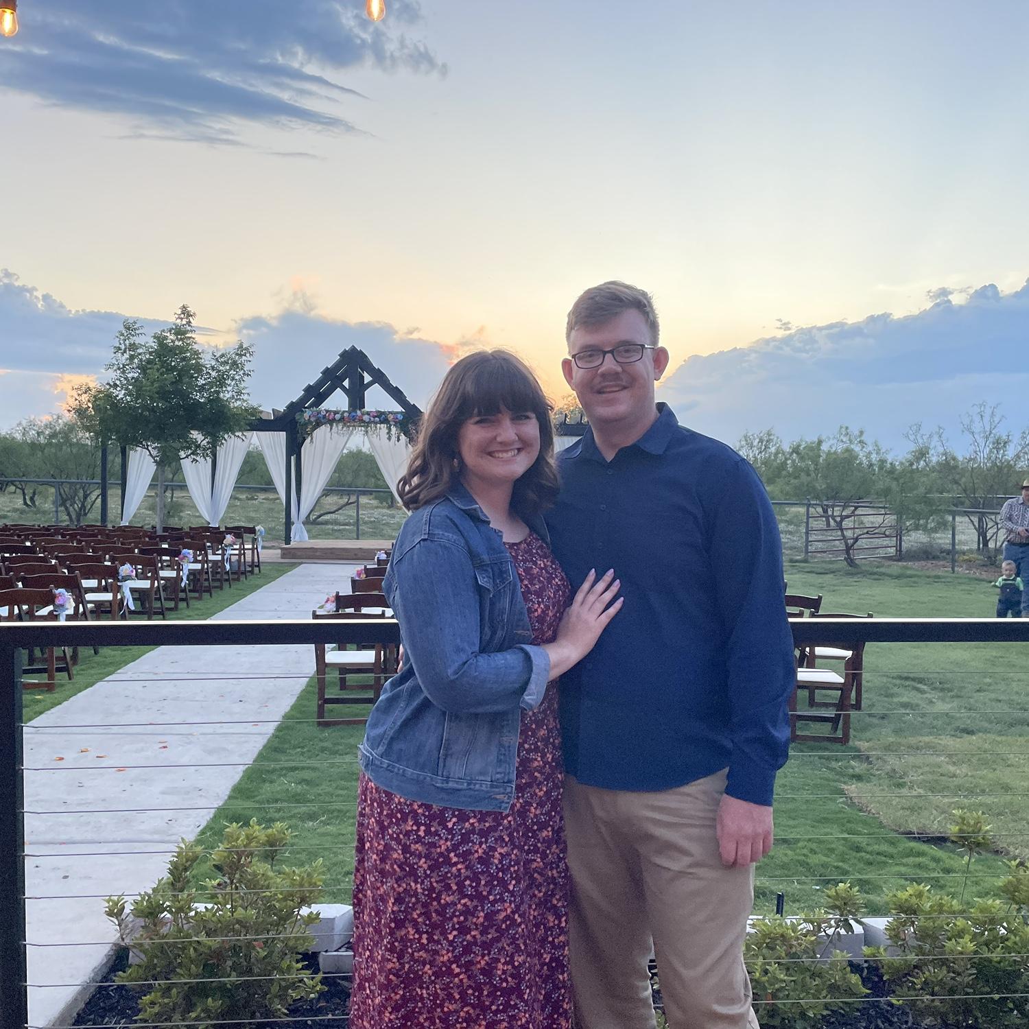 Us attending a student's wedding together for the first time!