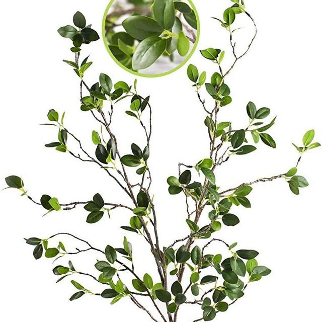 Artificial Plant 43.3 Inch Green Branches Leaf Shop Garden Office Home Decoration (6 pcs)