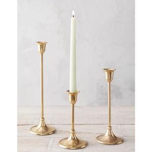 Large, Antiqued Brass Candlestick, Tall