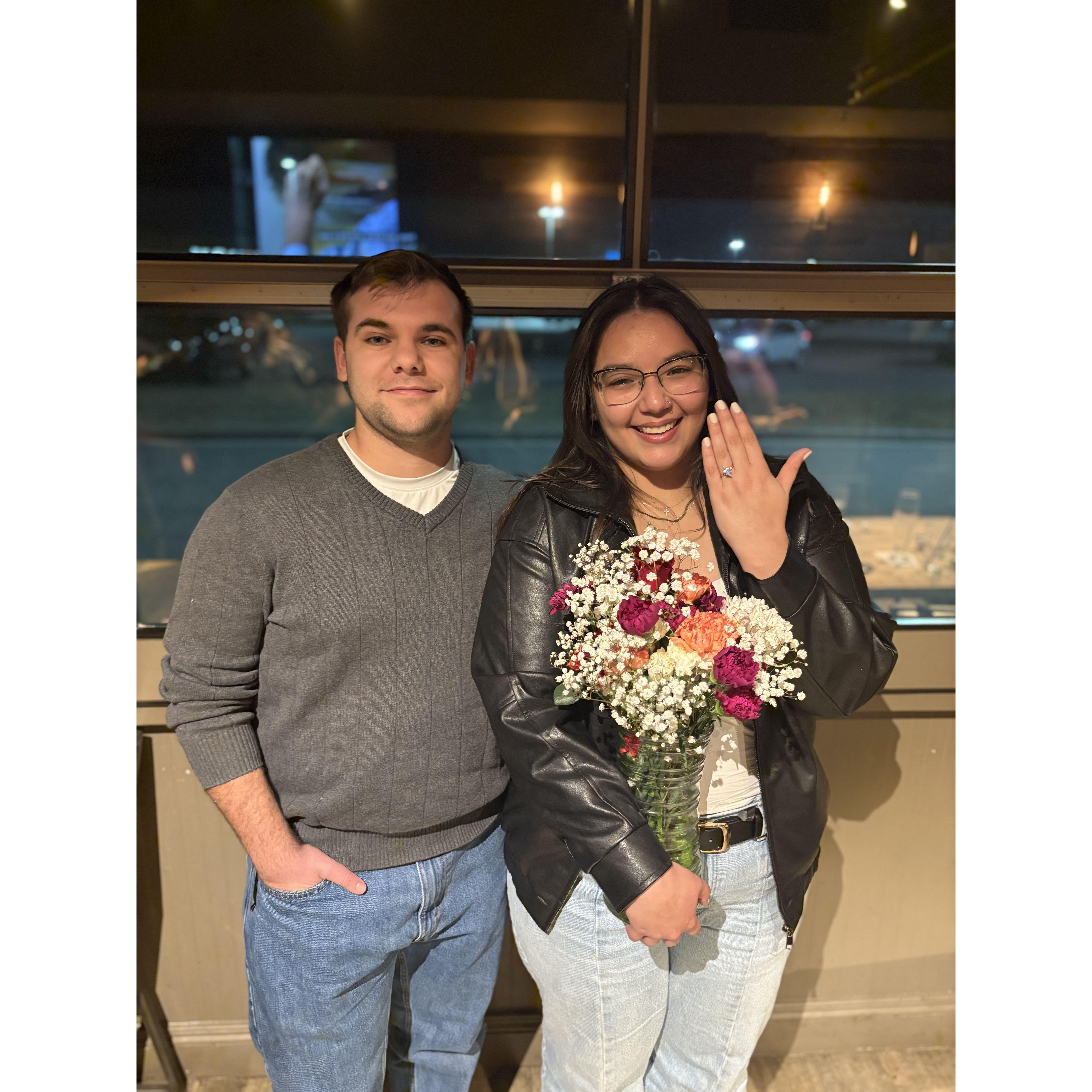 Our first picture as an engaged couple!