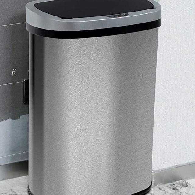 13 Gallon Kitchen Trash Can Waste Bin Stainless Steel Garbage Can Automatic Touch Free High-Capacity 50 Lite for Home Office Bedroomr