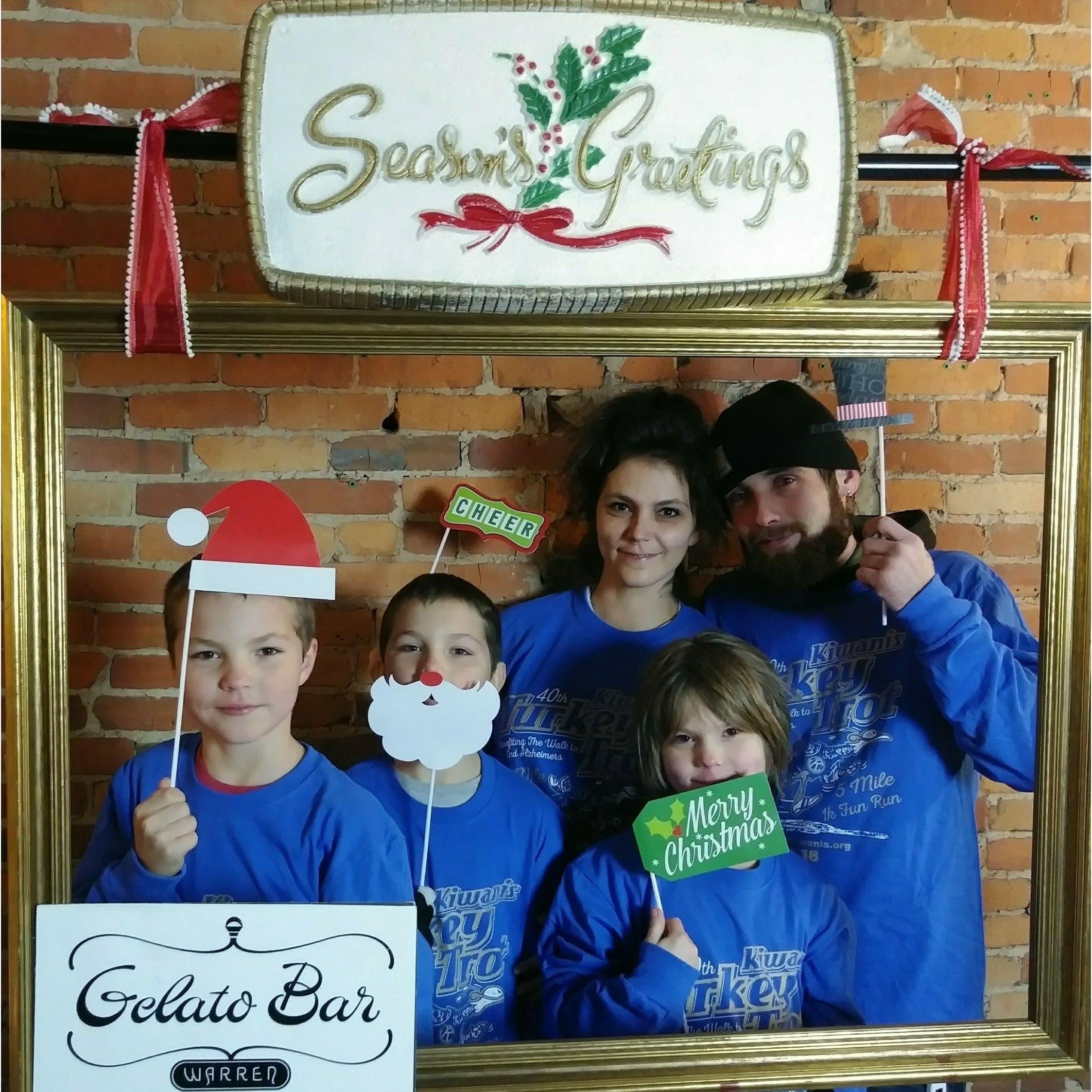 First family Christmas photo ...we was at a Christmas parade in Warren Ohio we walked around all night doing fun activities with the kids