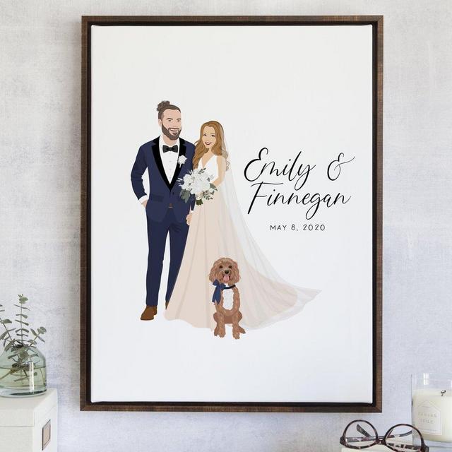 Wedding Guest Book Alternative with Couple Portrait - The Penny