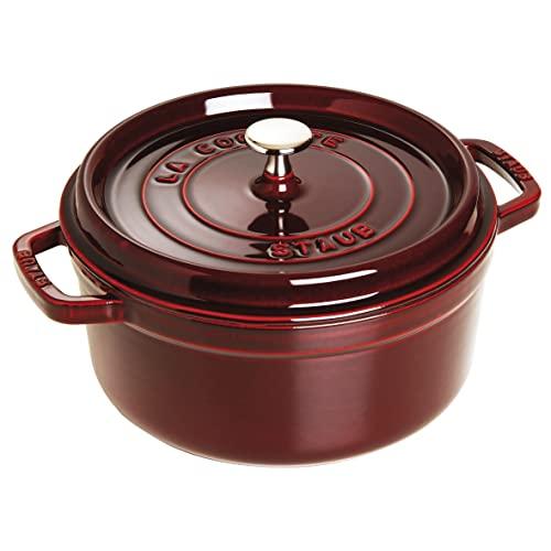 STAUB Round Cocotte, 6-1/4-Quart, Grenadine