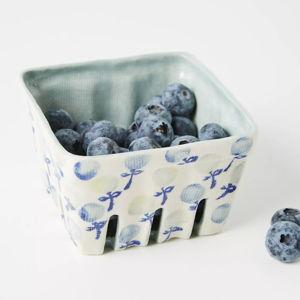 Floral Ceramic Berry Basket